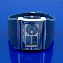 Ohsen Mens Alarm Dual Time Quartz Digital Analog Stop Sport Wrist Watch Gift