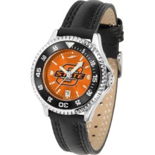 Oklahoma State Cowboys Competitor Ladies AnoChrome Watch with Leather Band and Colored Bezel
