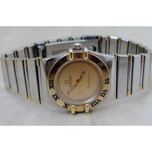 Omega Constellation 18k Gold & Steel Quartz Ladies Watch