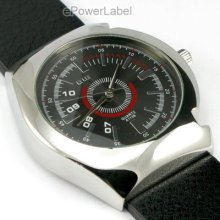 P468 Men/lady Modern Fashion Black Leather Wrist Watch