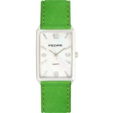 Pedre Watch With Green Suede Strap And Mother Of Pearl