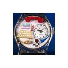 Personalized Administrative Assistant Classic Silver Watch - Black