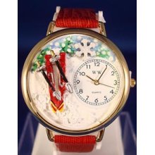 Personalized Ski Unisex Watch - Gold (WHW-G-0820002-G)