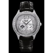 Piaget Emperador Cushion Dual Time Zone Diamond Watch G0A32018