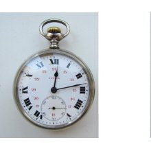 Pocket Watch Zenith Grand Prix Paris 1900-1910 With Porcelain Dial Switzerland