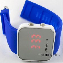 Pop Navy Blue Silicone Band Unisex Boys Girls Kids Led Digital Wrist Watch