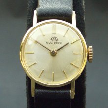 Promotion 18k Solid Gold 60s Vintage Bucherer Lady 17j Swiss Cocktail Classic