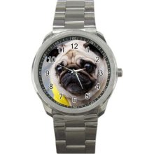 Pug Dog Sport Mens Wrist Watch Gift Cool