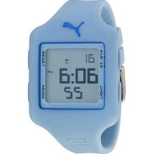 Puma Slide S Light Blue Digital Light Blue Silicone Unisex Watch