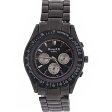 Quartz Wrist Watch Man Round Dial Metal Watch Band