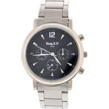 Quartz Wrist Watch Round Dial Metal Watch Band - Men's watch