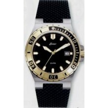Quartzline Seapearl Men`s 2 Tone 20 Atm Watch W/ Rubber Strap