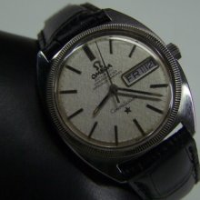 Rare 60's Omega Constellation Silver Dial 14k White Gold Bezel Cal:751 Man's