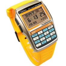 Rare Vintage Casio Dbc-32c-9b Calculator Watch Databank Yellow
