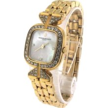 Rare Women's Vacheron Constantin Mini 18k Yellow Gold Diamond Mop Quartz Watch