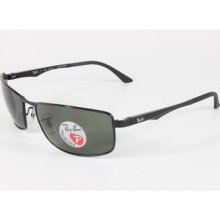 Ray Ban Rb3498 002/9a 61mm Black / Green Polarized Sunglasses