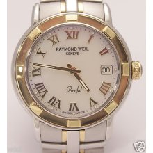 Raymond Weil Persifal Mother Of Pearl Dial Sapphire Crystal 18k Steel Watch 9540