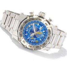 Renato Men's Buzo Extreme Swiss Quartz Multifunction Stainless Steel Bracelet Watch BLUE