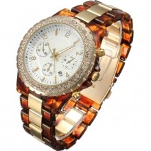 Rhinestone Calendar Quartz Wrist Watch