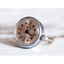 Ring watch finger ring Soviet Russian watch -silver color ring watch - Women watch Mechanical watch 