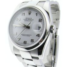 Rolex 116200 Style Steel Datejust Engraved Bezel White Dial