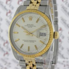 Rolex Datejust 15053 Stainless Steel And 18k Jubilee Bracelet White Stick Dial