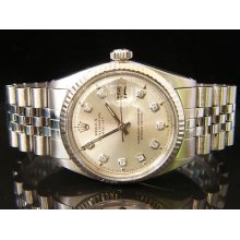 Rolex Datejust 1603 2 Mill Serial Quick Set 18k And Ss W/ Crystal