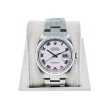 Rolex Datejust 16220 Gents White Roman Numeral Dial Oyster Bracelet