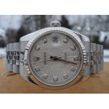 Rolex Datejust 178274 Steel Mid Size Silver Ann Diamond Dial 