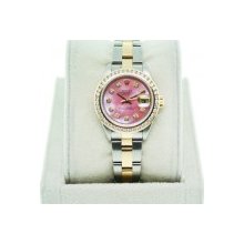 Rolex Datejust 79173 Two Tone Pink MOP Diamond Dial Ladies Watch