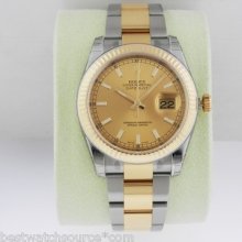 Rolex Datejust Champagne Index Oyster 116233 Box + Papers Retail: $10,400