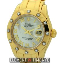 Rolex Datejust Lady Pearlmaster 18k Yellow Gold Diamond Bezel