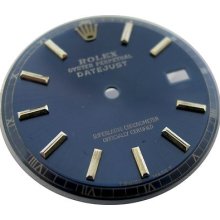 Rolex Datejust Mans Dial Non-quickset Blue White Gold Stick Markers Steel Watch