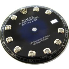 Rolex Datejust Mans Diamond Dial Non-quickset Shiny Black For Gold Watch