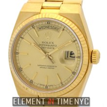 Rolex Day-Date OysterQuartz 18k Yellow Gold 36mm Circa 1980