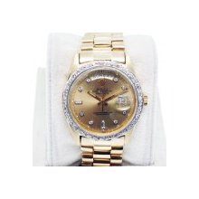 Rolex Day-Date Presidential 1803 Champagne Diamond Dial Diamond Bezel