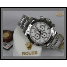 Rolex Daytona 116520 In Stainless With White Dial V Serial Factory Stickers