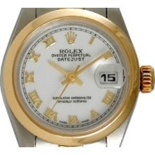 Rolex Ladies 2 Tone 18ky Gold And Stainless Steel Datejust