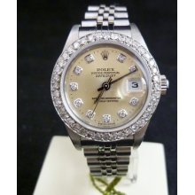 Rolex Ladies Datejust Diamond Mother Of Pearl Mop Stainless 79174 Jubilee Ss
