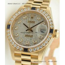 Rolex Ladies President 18k Silver Jubilee Diamond 79138 Watch Chest