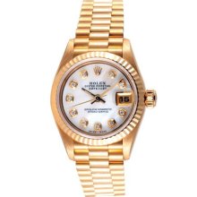 Rolex LUIB 69178 Series 18K Gold Diamond Women's Watch, 7/10 Condition Size NS