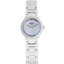 Rotary Timepieces Ladies Quartz Watch With Mother Of Pearl Dial Analogue Display And White Stainless Steel Bracelet Lb00072/41