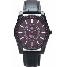Royal London Men's Quartz Watch With Black Dial Analogue Display And Black Leather Strap 40121-03