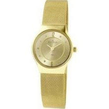 Skagen Light Gold Tone Mesh Band Watch