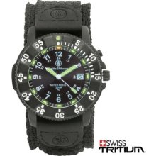 Smith & Wesson Men's Tritium H3 Black Nylon and Rubber Strap Watch NEW - Other - Blue
