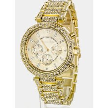 SPLENDID ~ CRYSTAL FASHION WATCH (GOLD)