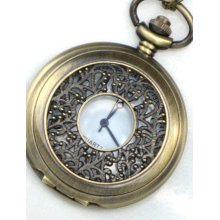 Steampunk - BERRY BRANCHES Pocket Watch - Necklace - Antique Brass - Neo Victorian - By GlazedBlackCherry