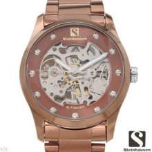 Steinhausen Tw8372c Automatic Movement Men's Watch Brown/brown