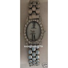 Stone Crystal Silver Ladies Watch - Stone Crystal Silver Ladies Watch -