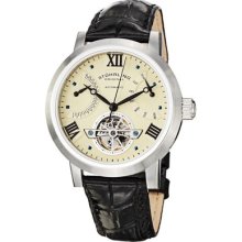 Stuhrling 372 331515 Saturn Spirit Automatic Ivory Dial Rose-gold Plt Mens Watch